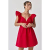 Olivia Red Ruffle Summer Dress by Olivaceous