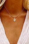 18k Gold Plated White Flower Charm Necklace