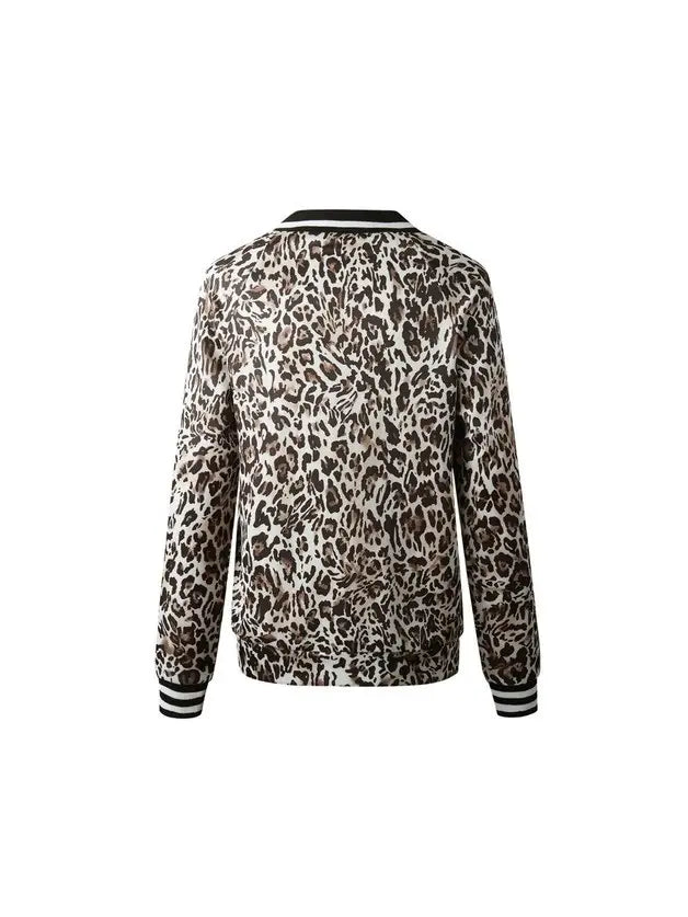 Gina Leopard Print Bomber Jacket