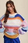 Jessica Open Weave Knit Sweater in Ivory