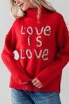 Love Love Love Print Sweater Top