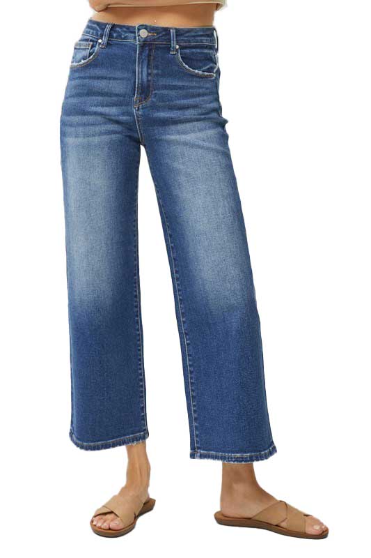 Tara High Rise Crop Wide Jeans by Risen