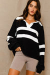 Lillian Mock Neck Pointelle Spring Sweater in White by Hem & Thread