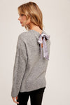 Rainbow Stripe Open Weave Sweater in Lavender