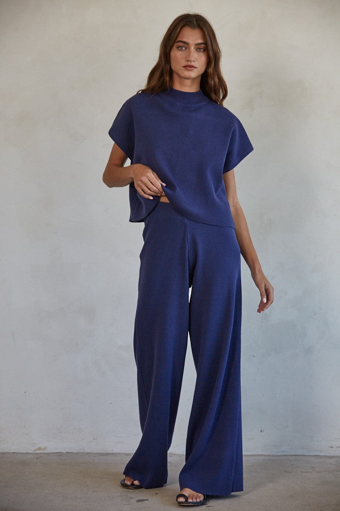 By Together Leonie Knit Pant in Navy