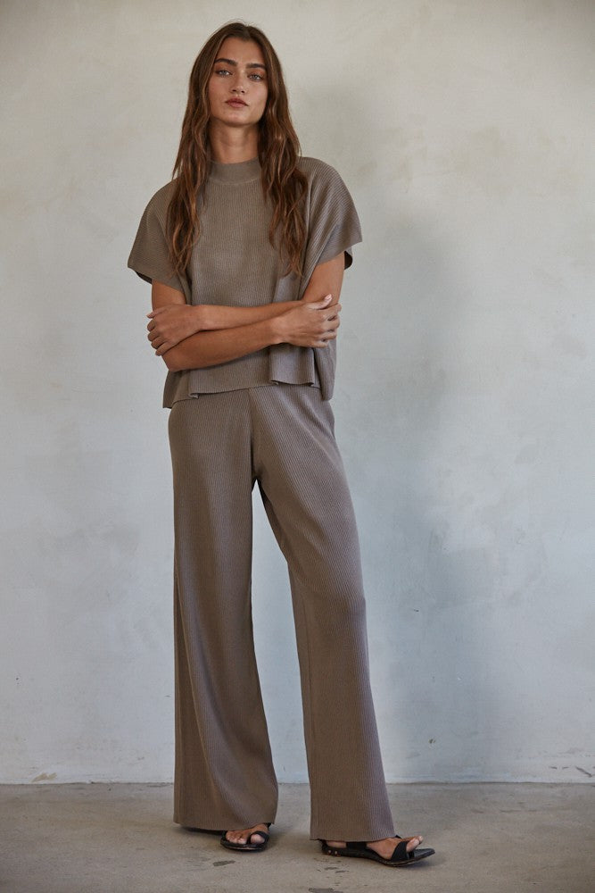 By Together Leonie Knit Pant in Mocha