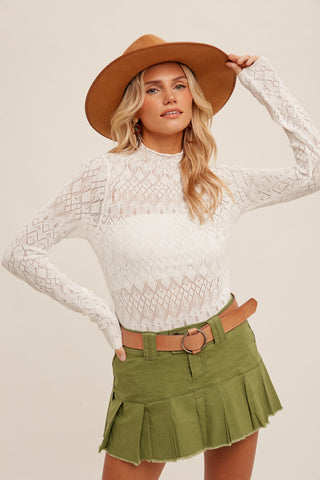 Alina Cropped Crochet Top in White
