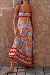 Emily Halter Polka Dot Lace Detail Dress in Coral