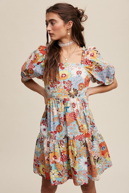 Anne Floral Poplin Dress