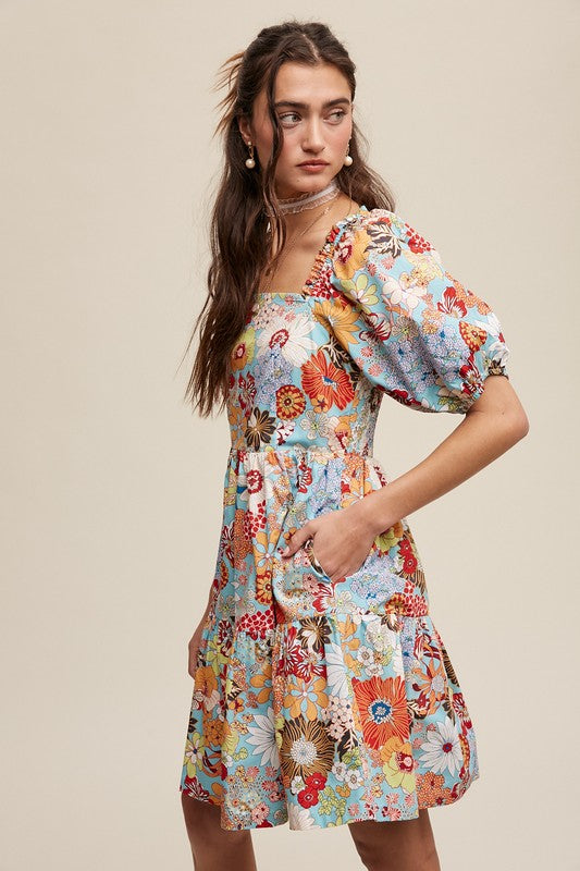 Anne Floral Poplin Dress