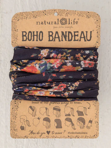 Boho Bandeau in Black Tropical by Natural Life