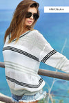 Cayley Striped Eyelet Pullover