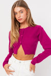 Jane Ribbed Hem Oversized Stripe Sweater in Hot Pink