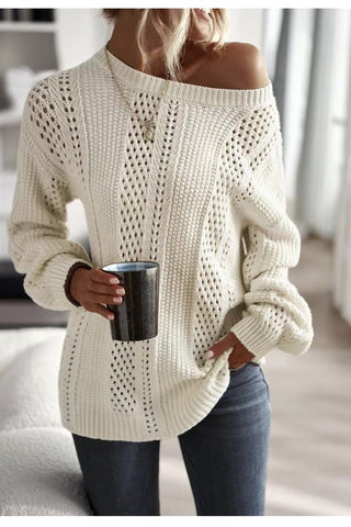 Diana Pearl Studded Cable Knit Sweater