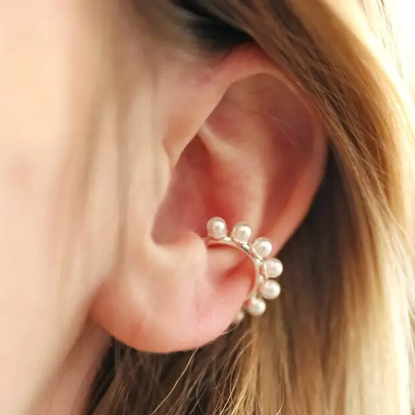 イヤリング TATIANA Silver 925 dot pearl ear cuff EC1693 ◇TATIANA◇ [Silver 925] Dot pearl ear cuff_EC1693 Tome