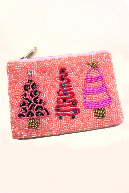 Christmas Holiday Seed Bead Coin Purses