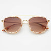 Freyrs Eyewear Weston Acetate Round Unisex Sunglasses in Pink Pearl / Brown