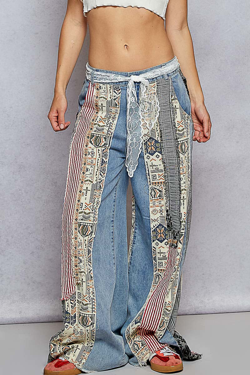 Patchwork Denim Pant by POL