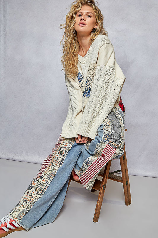 Patchwork Denim Pant by POL