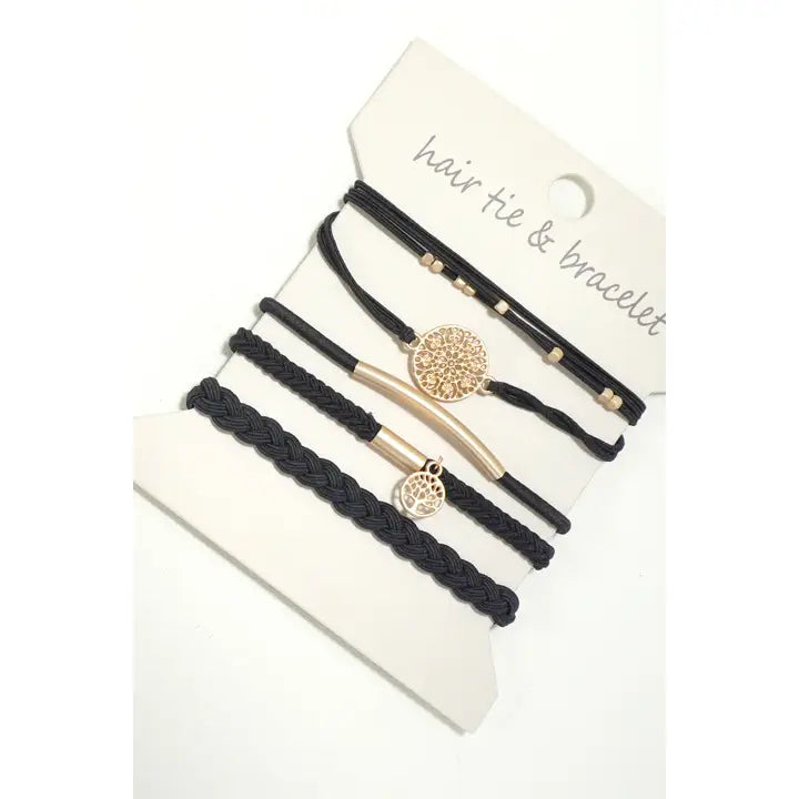 Boho Dual Function Bracelet Hair Tie Sets