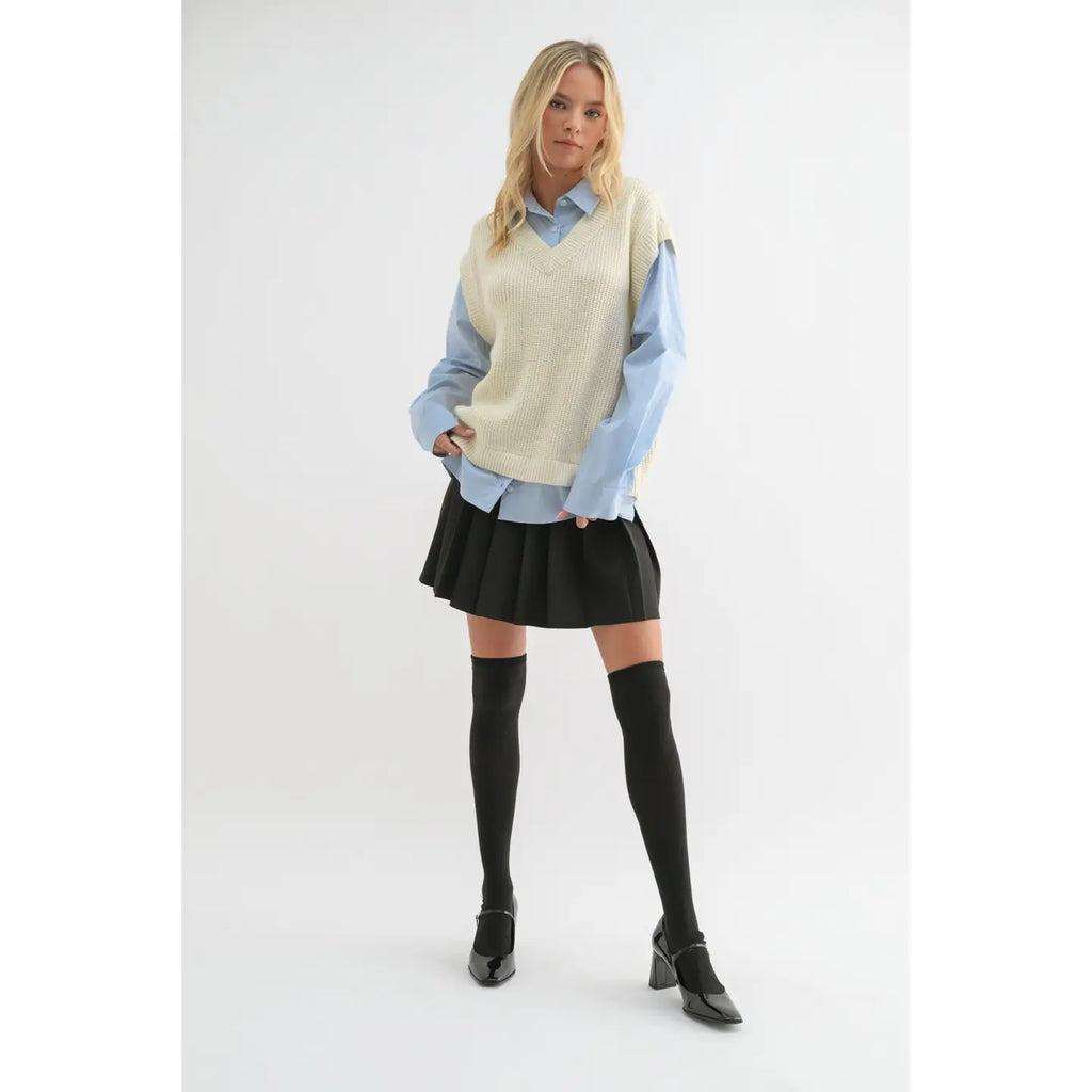 Carmen Twofer Sweater Vest Shirt