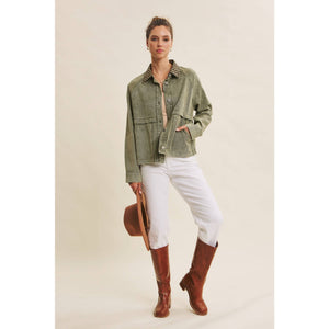 Meg Timeless With A Twist Mineral Washed Cotton Twill Jacket