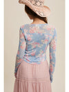 Sarah Floral Mesh Long Sleeve Layering Top by Listicle
