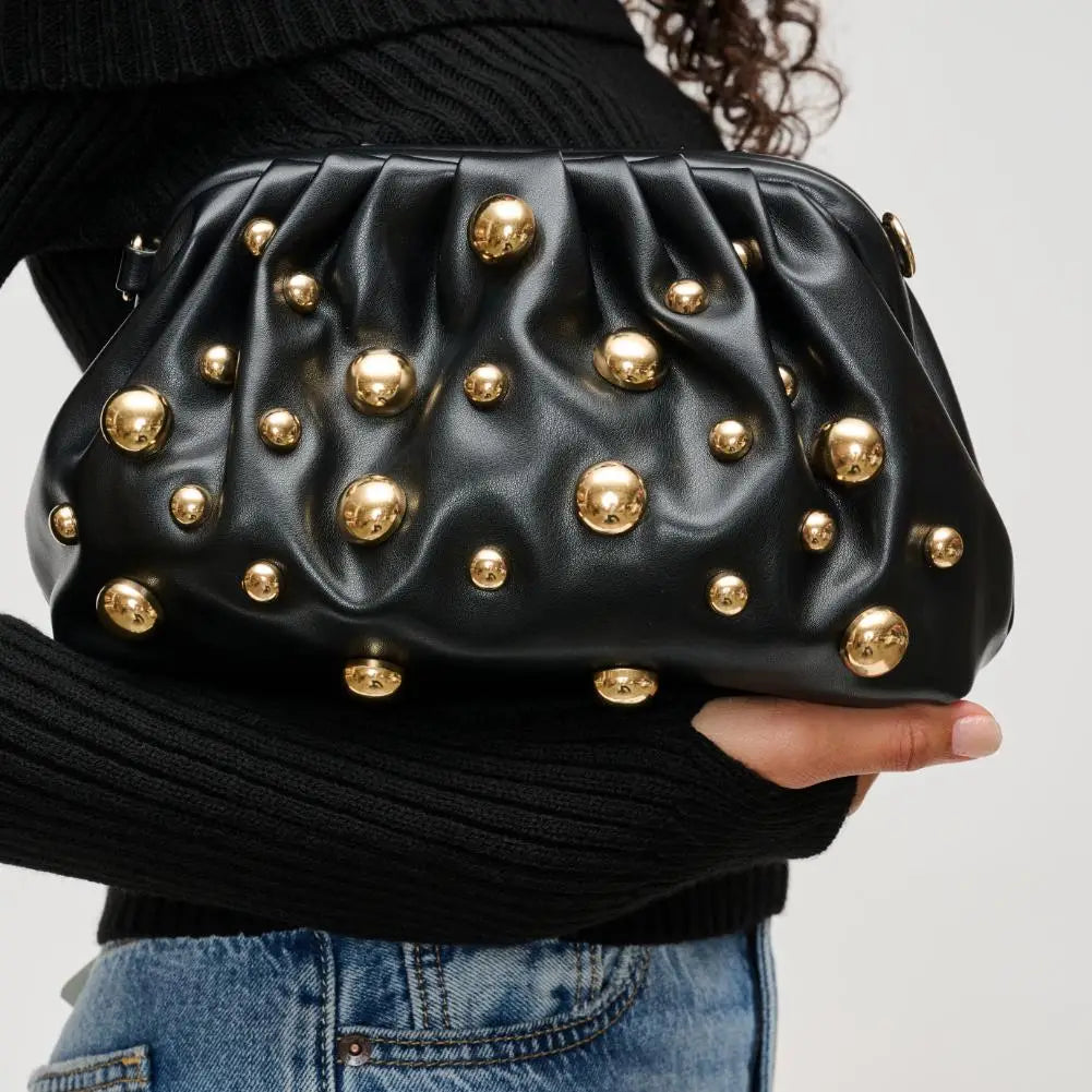 Carey Studded Clutch in Black by Urban Expressions