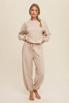 Waffle Knit Long Sleeve Lounge Set