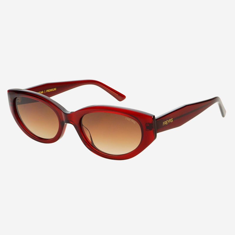 Freyrs Eyewear Ameli Acetate Cat-Eye Sunglasses in Red