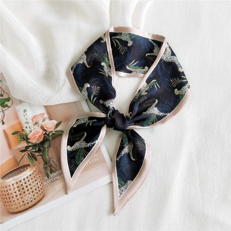 Leopard Skinny Twilly Necklace Wrap