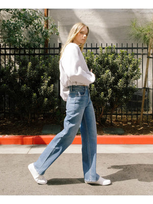 On Target Super High Rise Wide Leg Denim by Flying Monkey