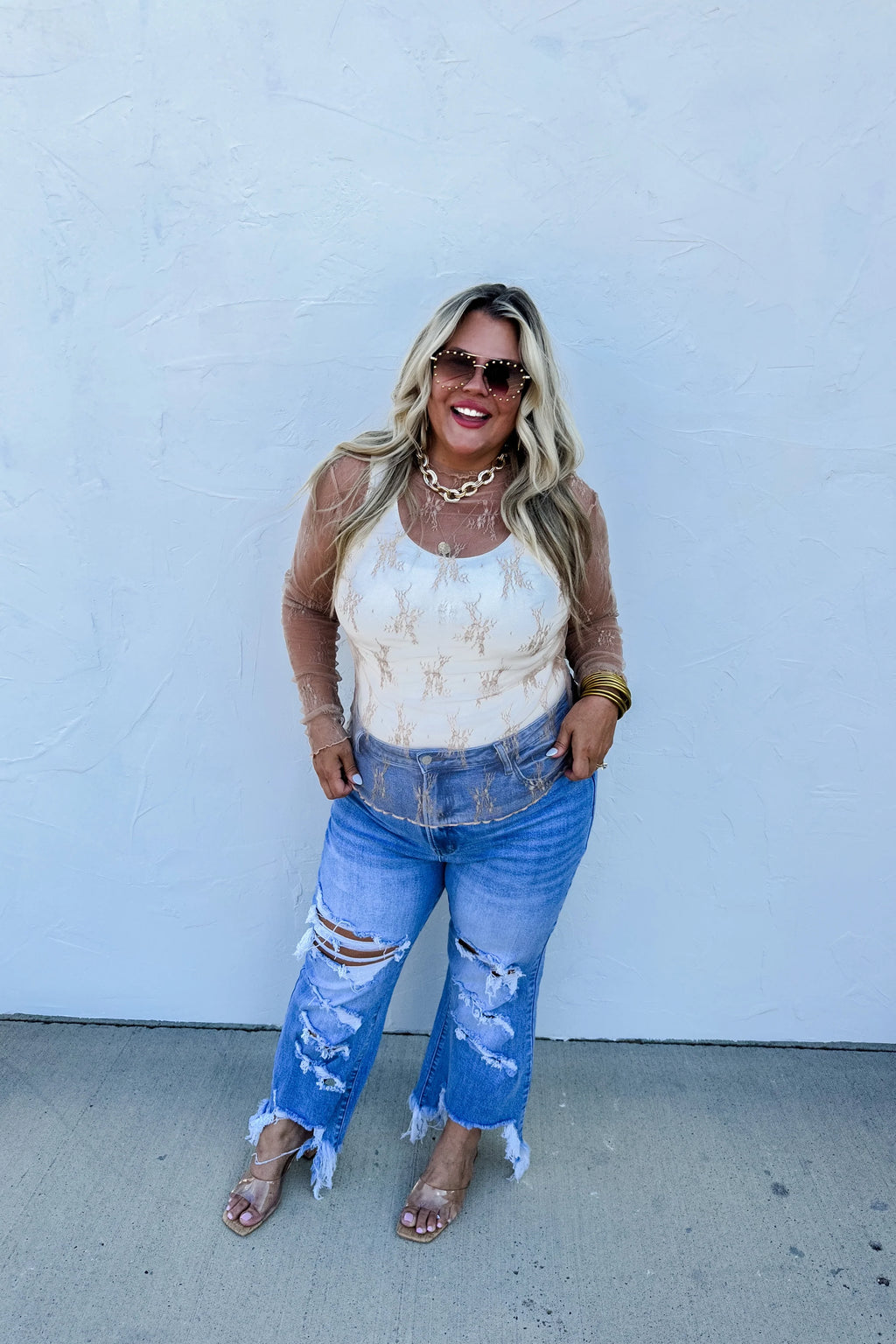 Roxy Lace Top in Mocha by Blakeley Designs