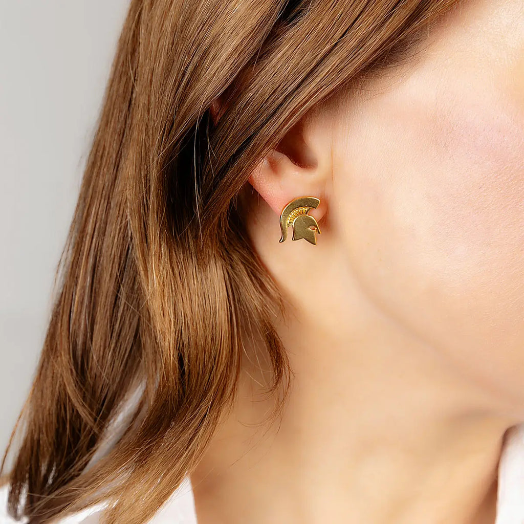 Michigan State University Spartans 24K Gold Plated Stud Earrings