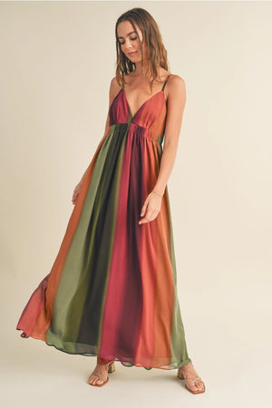 Eden Chiffon Tie-Dye Print Maxi Dress by Miou Muse