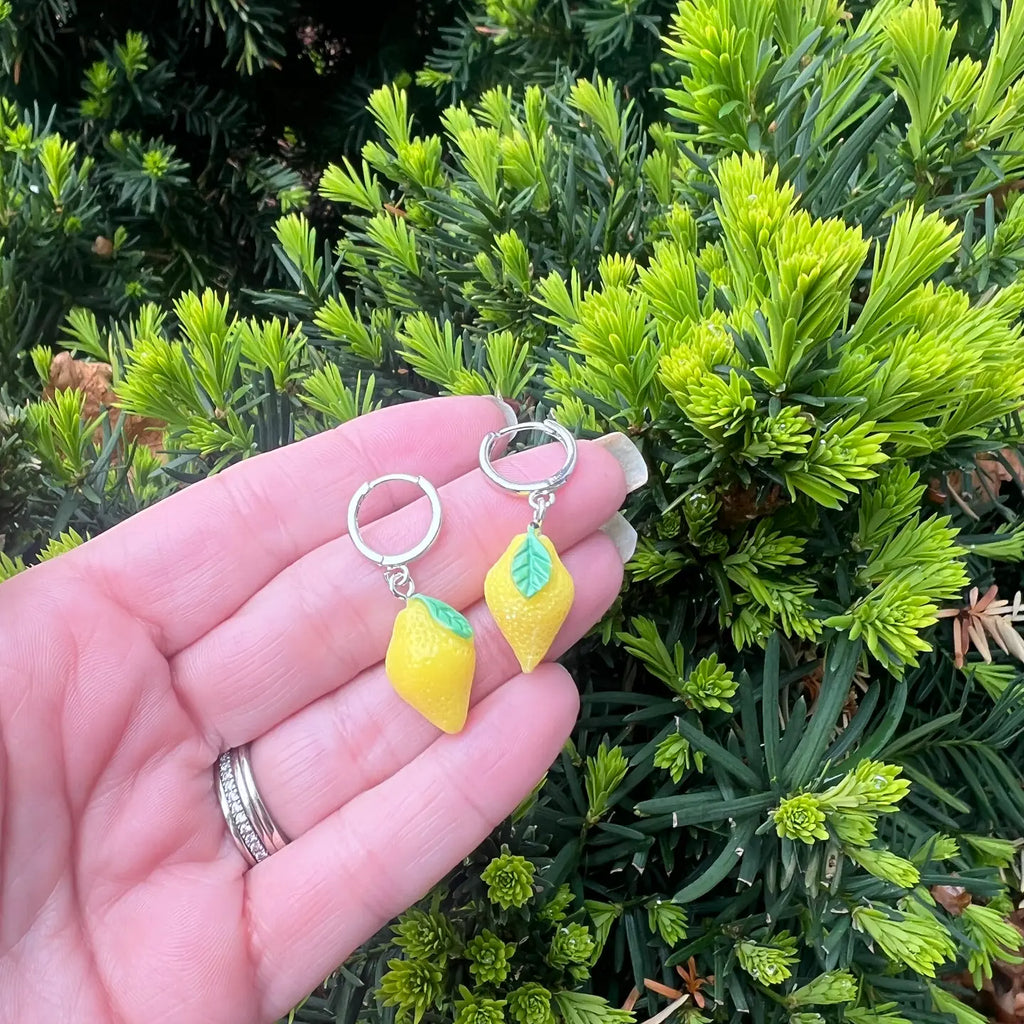 Lemon Huggie Hoop Earring