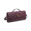 Ada Top Handle Woven East West Clutch Crossbody in Wine by Urban Expressions