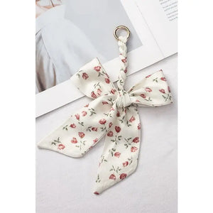 Floral Silk Bow Bag Charm