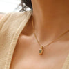 Maeve 18K Non-Tarnish Green Square Stone Pendant