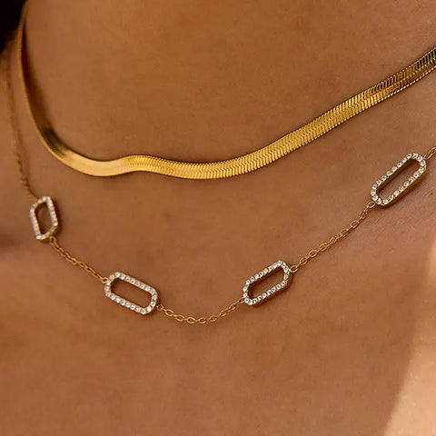 Dax 18K Gold Non-Tarnish Natural Stone Necklaces