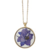 Delphinium Dried Flower Round Necklace