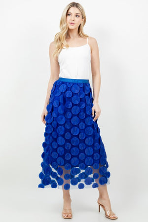 Circles Midi Skirt in Royal Blue