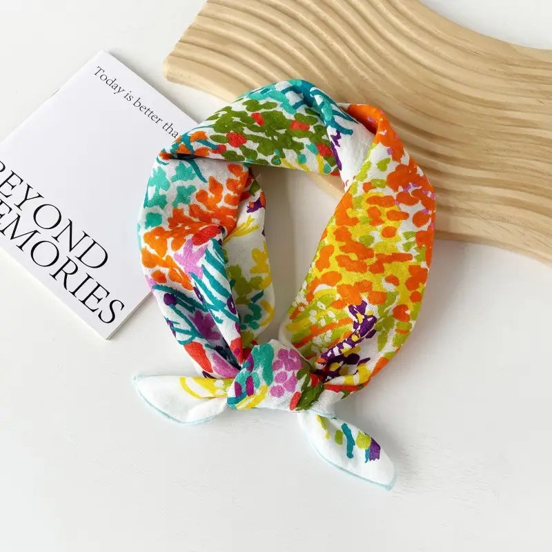 Cotton Floral Print Bandana Scarf