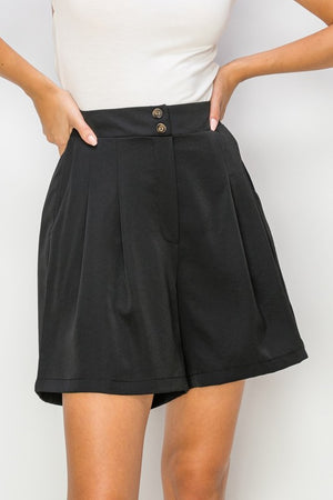 Dee High Waist Bermuda Shorts in Blue Black