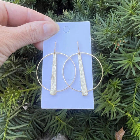 14k Gold Dipped Geometric Shaped Huggie Earring