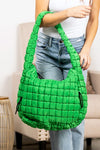 Goya Quilted Puffer Tote in Emerald Green