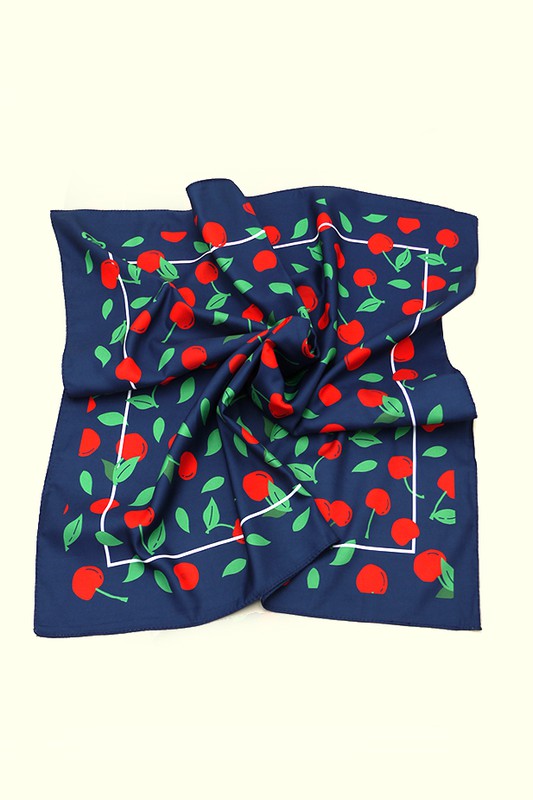 Cherry Satin Bandana Scarf