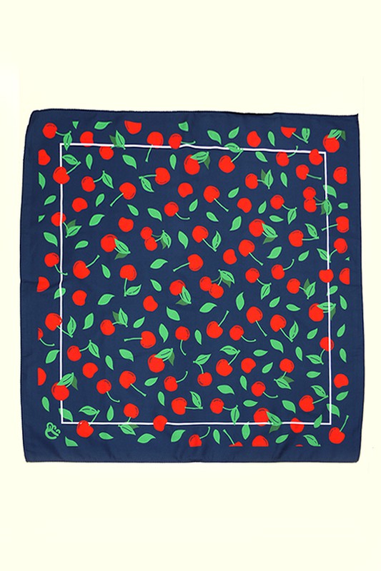 Cherry Satin Bandana Scarf