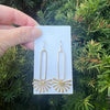 Gold Burst Long Drop Metal Earrings
