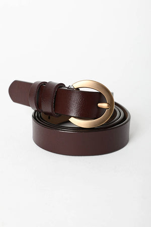 Gold Curved Buckle Waist Belt In 3 Colors